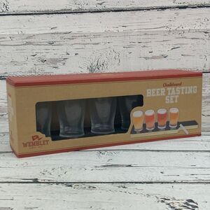 Wembley Chalkboard Beer Taster Glass Set 4 Glasses &‎ Chalk - in Box